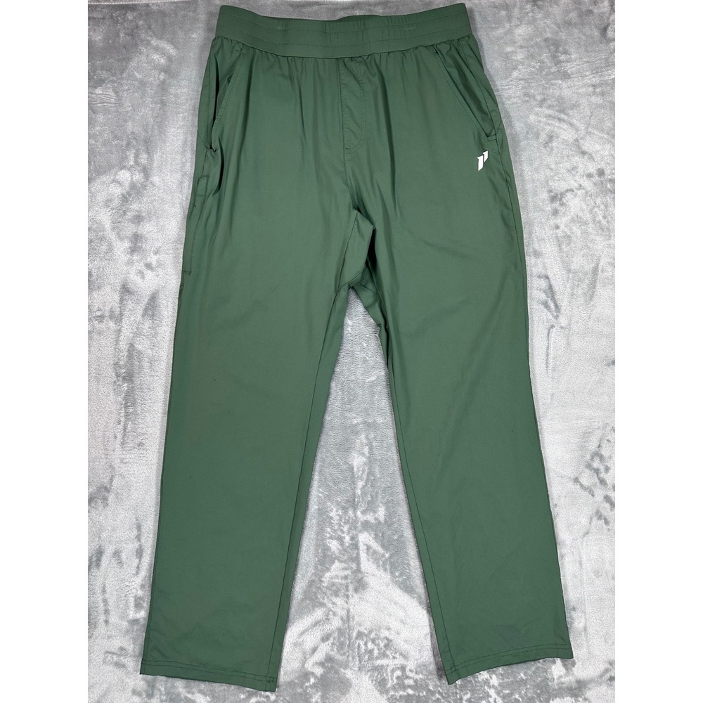 1st Phorm Mens Athletic Training Pants Sage Green Elastic Waist Large